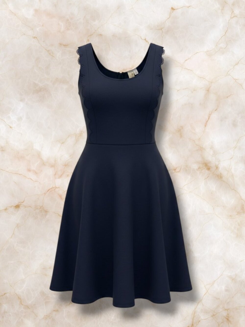 Francesca's Blue Scalloped Mini Dress